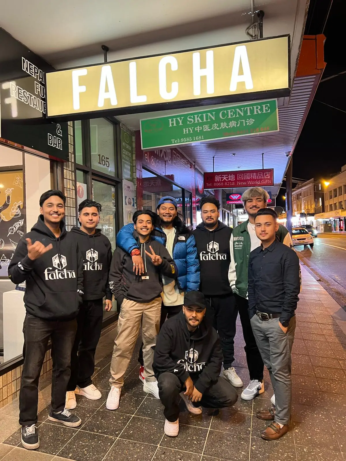 Falcha team outside the Wilmot Street storefront
